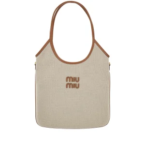 New Ivy' canvas and leather tote bag Shoulder Bags
