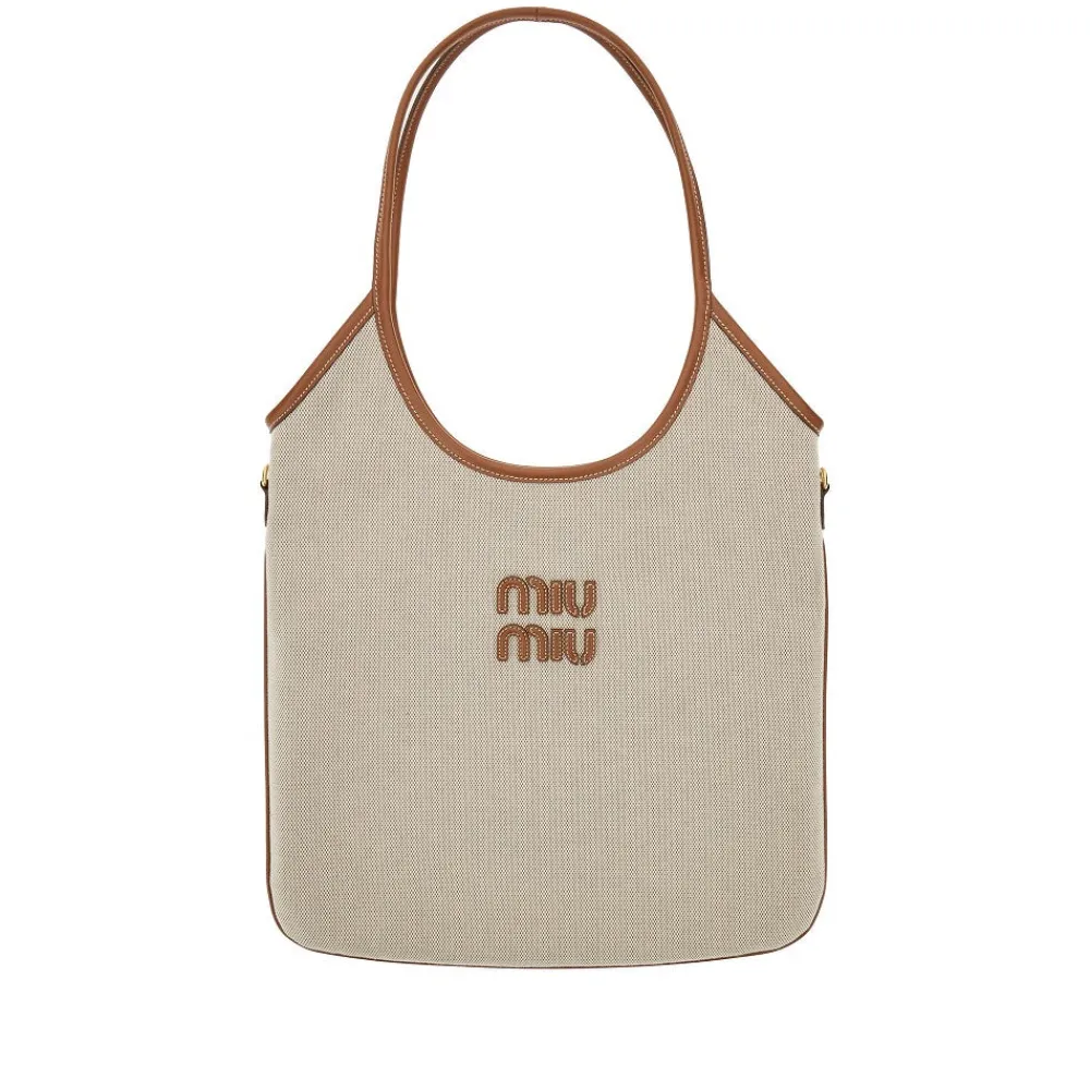 ivy_canvas_and_leather_to_0.webp New Ivy' canvas and leather tote bag Shoulder Bags
