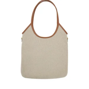 New Ivy' canvas and leather tote bag Shoulder Bags