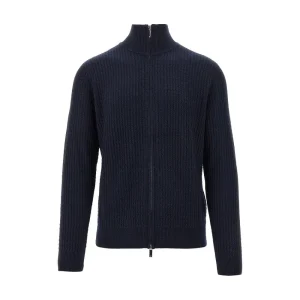 Fashion Jacquard knitted full-zip cardigan Knitwear