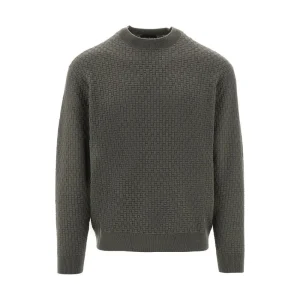 Online Jacquard wool crewneck sweater Knitwear