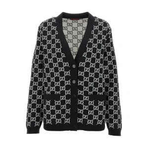 Clearance Jacquard wool reversible cardigan Knitwear