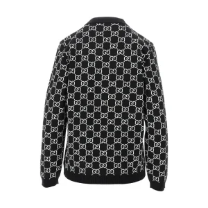 Clearance Jacquard wool reversible cardigan Knitwear