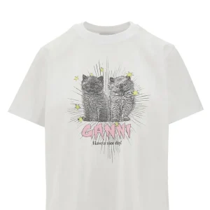 Sale Kittens print organic cotton T-shirt Tops