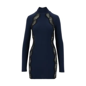 Best Knitted mini dress with lace details Dresses