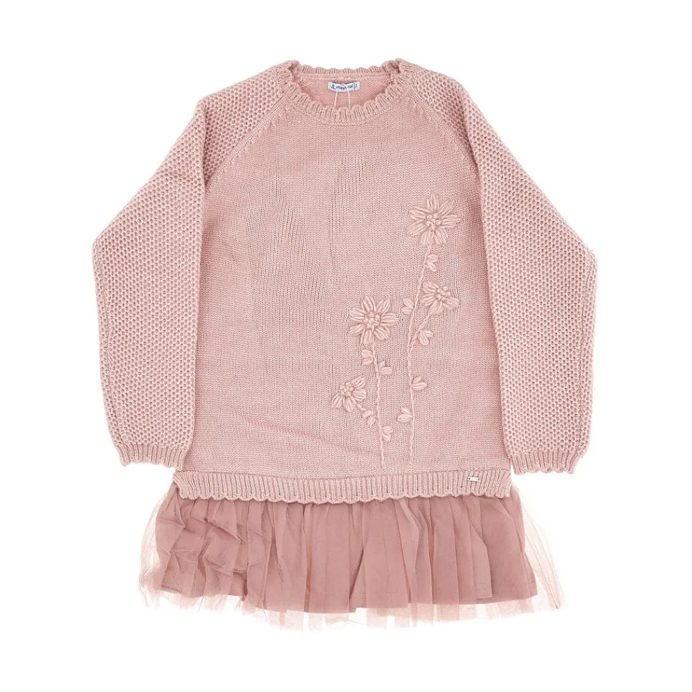 knitted_mini_dress_with_t_0.webp Sale Knitted mini dress with tulle flounce Kids Clothing