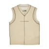 Outlet Knitted vest with inside-out stitchings Knitwear