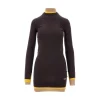 Fashion Layering effect knitted mini dress Knitwear