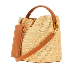Outlet LE 37' woven raffia bucket bag Shoulder Bags