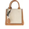 Sale Leather and canvas small shopping bag Shoulder Bags