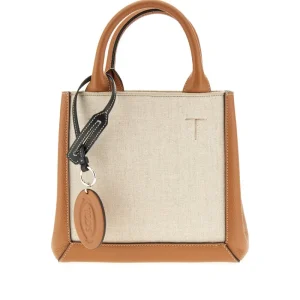Sale Leather and canvas small shopping bag Shoulder Bags