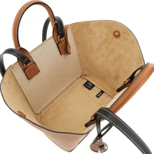 Sale Leather and canvas small shopping bag Shoulder Bags