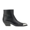 Clearance Leather ankle boots with metal toe Boots And Ankle Boots