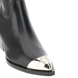 Clearance Leather ankle boots with metal toe Boots And Ankle Boots