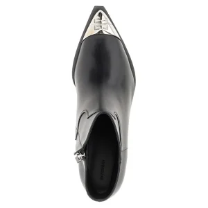 Clearance Leather ankle boots with metal toe Boots And Ankle Boots