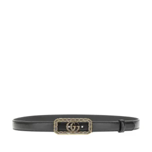 New Leather belt with Crystal Double G buckle Belts