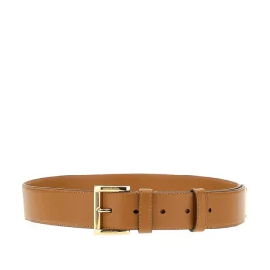 Discount Leather belt with triangle logo Belts