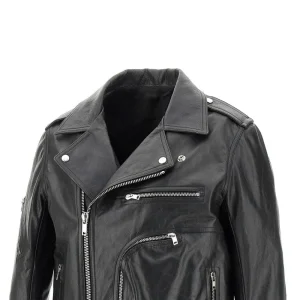 Outlet Leather biker jacket Outerwear