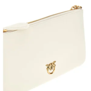 Outlet Leather flat pouch with chain Shoulder Bags