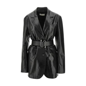 Discount Leather jacket with belt Jackets
