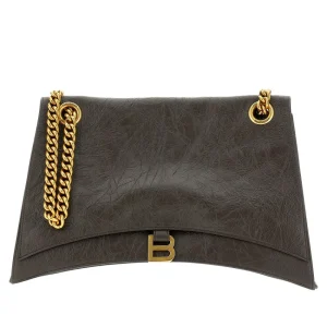 Outlet Leather large 'Crush' bag with chain Shoulder Bags