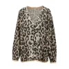 Discount Leopard jacquard linen cardigan Knitwear