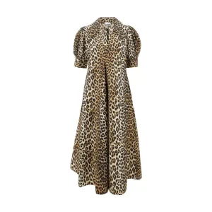 New Leopard print poplin midi dress Dresses