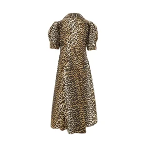 New Leopard print poplin midi dress Dresses