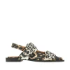Hot Leopard satin slingback ballerinas Flat Shoes