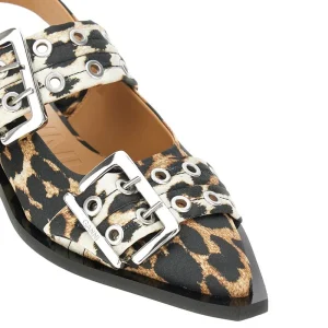 Hot Leopard satin slingback ballerinas Flat Shoes
