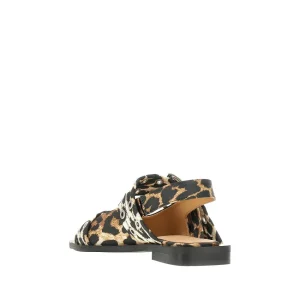 Hot Leopard satin slingback ballerinas Flat Shoes