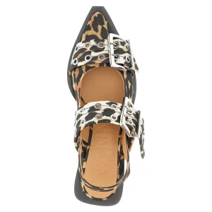 Hot Leopard satin slingback ballerinas Flat Shoes