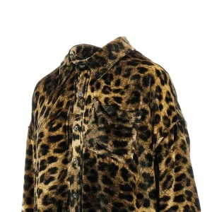 Hot Leopard-print velvet shirt Shirts
