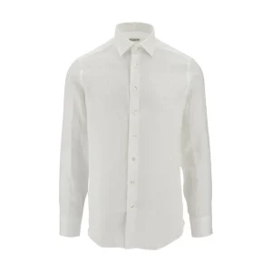 Outlet Linen shirt with Pegaso logo Shirts