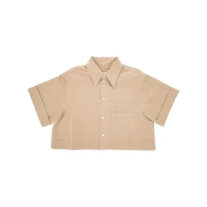 Online Logo embroidery cropped shirt Kids Clothing