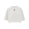 Online Logo embroidery cropped T-shirt Tops