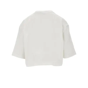Online Logo embroidery cropped T-shirt Tops