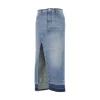 Online Long denim skirt with split Skirts