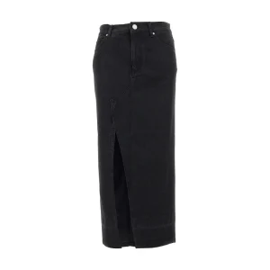 Outlet Long denim skirt with split Skirts