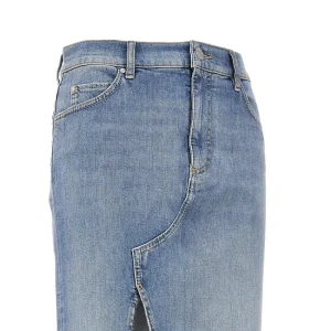 Online Long denim skirt with split Skirts