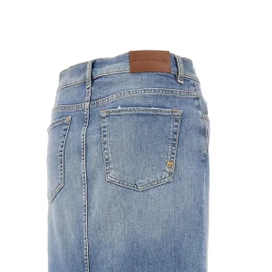 Online Long denim skirt with split Skirts