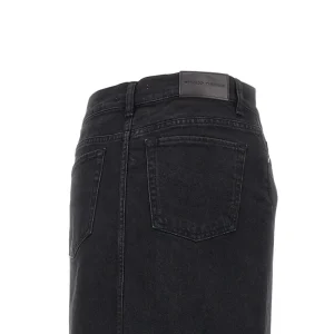 Outlet Long denim skirt with split Skirts