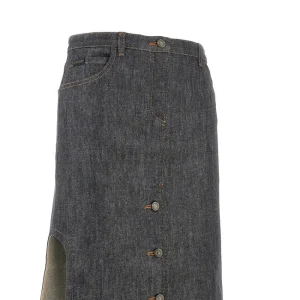 Clearance Long 'Reversed' denim skirt Skirts