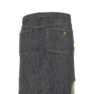 Clearance Long 'Reversed' denim skirt Skirts