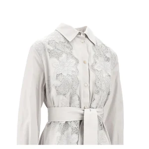 Best Long shirt dress with lace inserts Dresses
