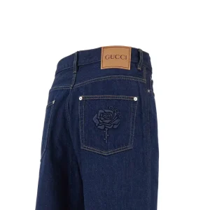 Sale Loose Fit jeans with Rose embroidery Jeans