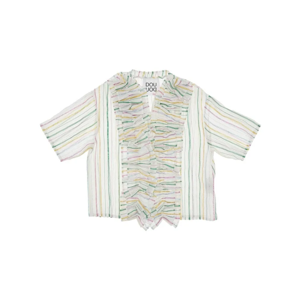 lurex_striped_organdy_shi_0.webp Hot Lurex striped organdy shirt Kids Clothing