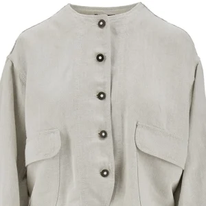 New Lyocell and linen blend blouson jacket Jackets
