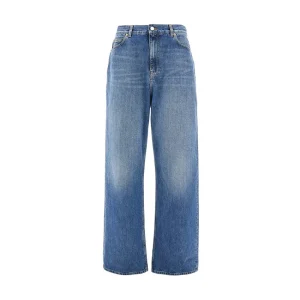 Outlet Medium Blue Denim oversized jeans Jeans