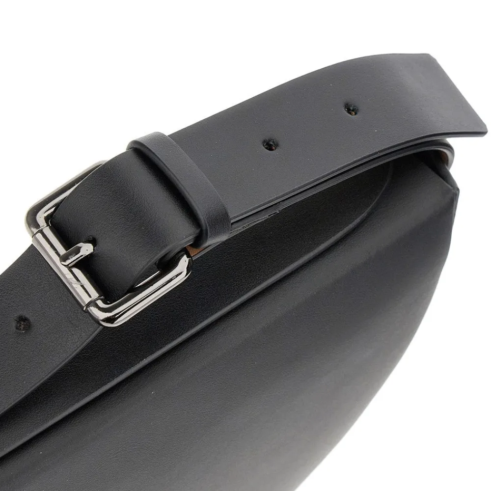 medium_half_moon_bag_with_3.webp Online Medium half moon bag with double buckle Crossbody Bags